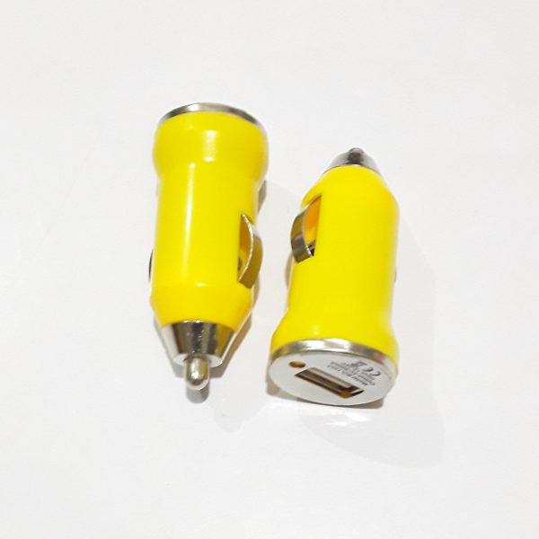 2pcs Car single USB Adapter - Yellow