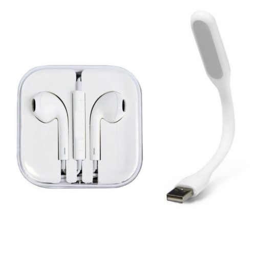 iphone 3.5mm earphone + flexible usb lamp